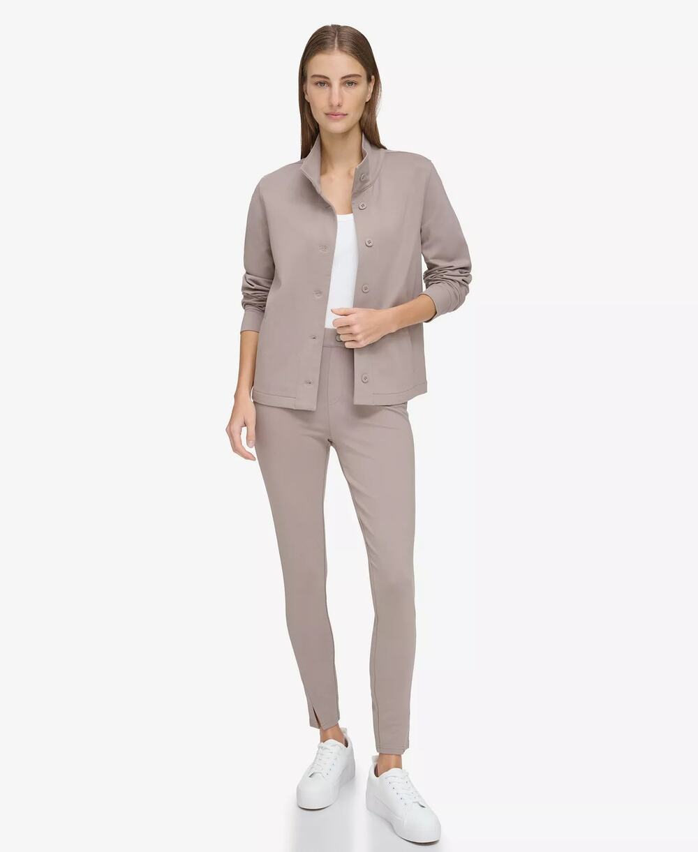 Andrew Marc Sport Button-Front Jacket, Beige, Front Pockets Womens Sz XL